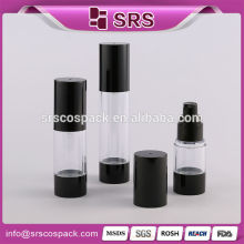 AS Round Pump Serum Plastic Wholesale White Black Cosmetic Bottle Airless 30 ml 50 ml